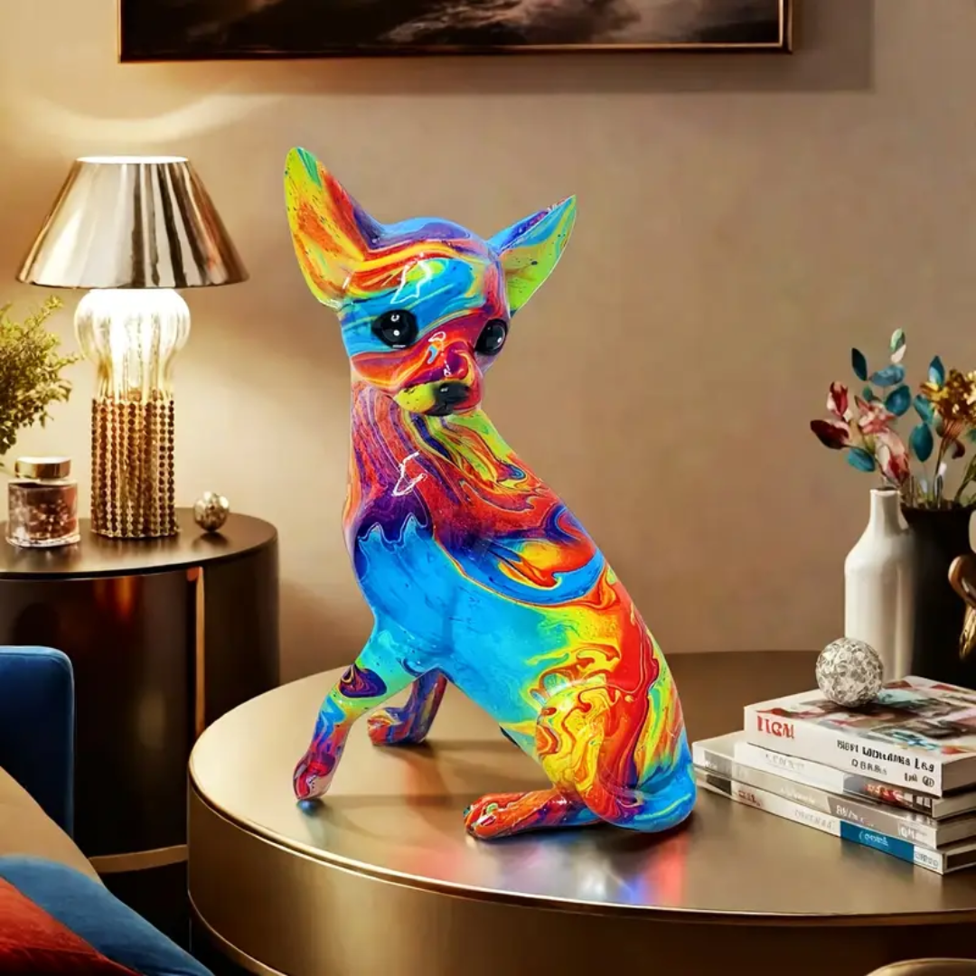 Levende Resin Chihuahua Bordlampe