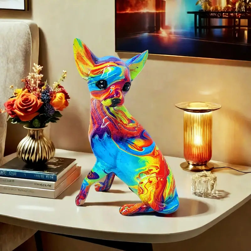 Levende Resin Chihuahua Bordlampe